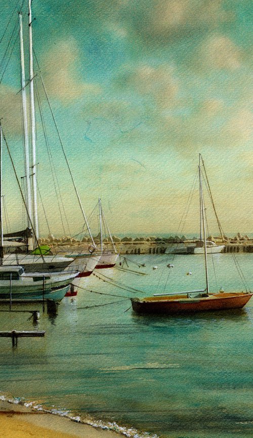 Sunset in Small Harbor by REME Jr.