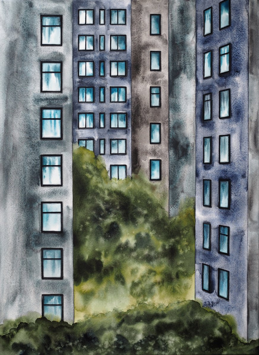Impressionistic Watercolour , Garden On The Threshold (2) By Delnara El, 20 X 28, Artwork For Sale On Artfinder
