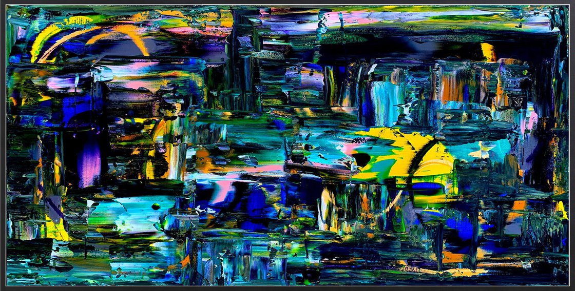 Original Acrylic Painting - Tokyo After Midnight [framed] by