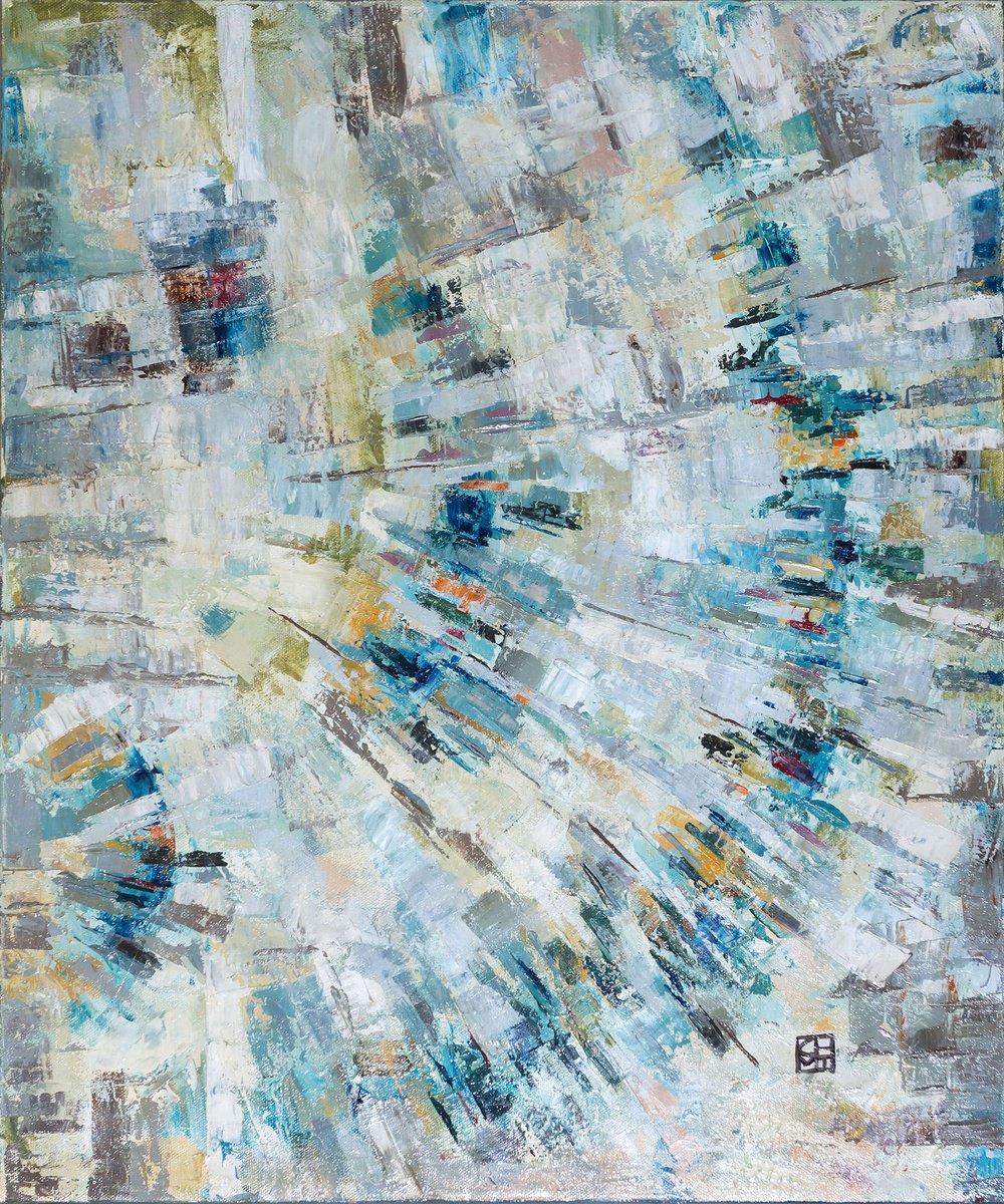 Abstract Oil Painting By Matteo Cecchinato, 20 X 24", Scars Iii, Original Artwork