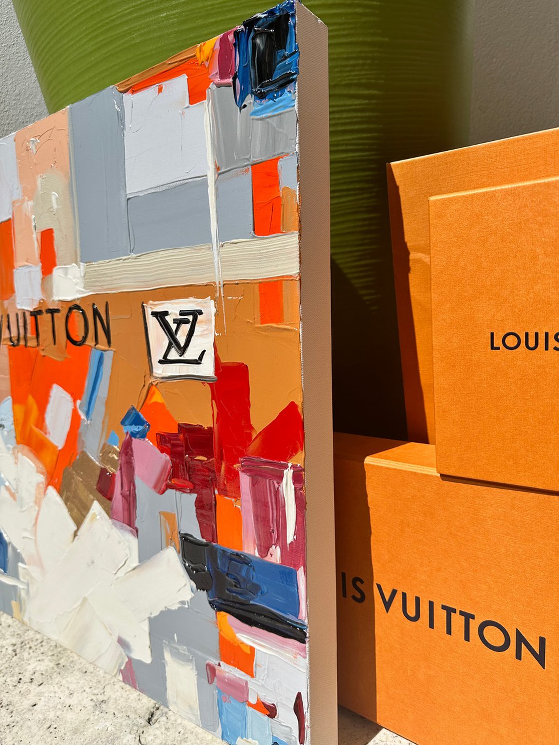 Loui Vuitton Abstraction by Elena Dmitrenko (2023) : Painting Acrylic, Oil  on Canvas - SINGULART