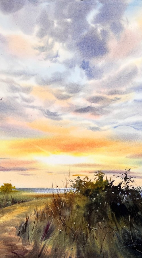 Golden skyline of Cyprus by Eugenia Gorbacheva