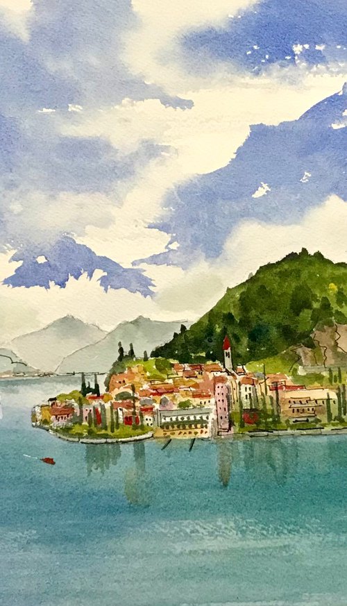 Varenna on Leke Como from Bellagio by Brian Tucker