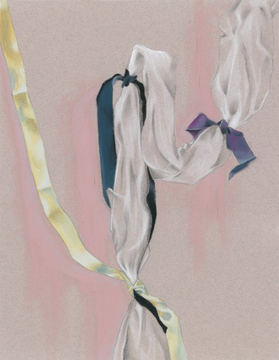 Illustrative Pastel Drawing , Scraps Seven By Kristine Facchetti, 14 X 18, Artwork For Sale On Artfinder