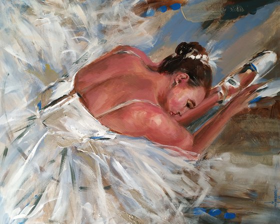 Thoughts II -Ballerina Painting on MDF