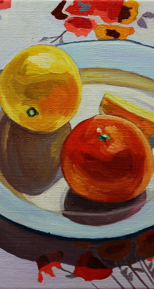 Still Life, With Patterned Cloth #2 by Emma Cownie