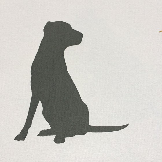 LABRADOR AND PHEASANT-unframed- FREE UK DELIVERY