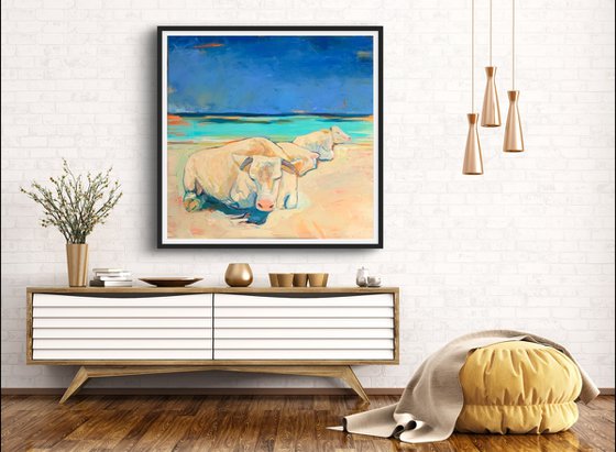 Cows on the beach