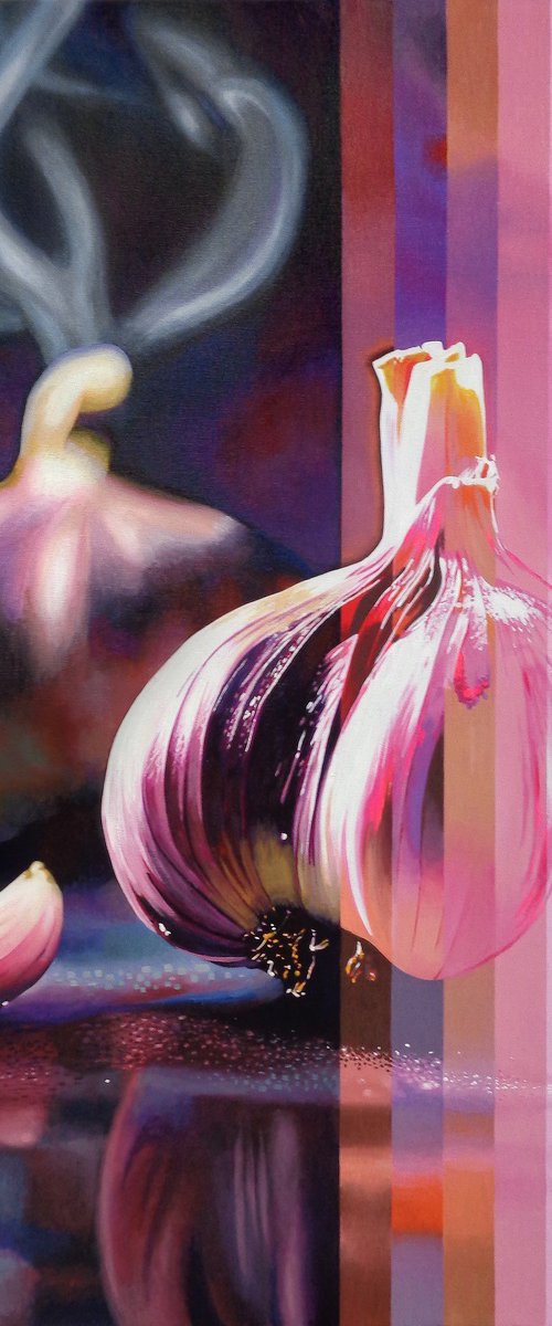 Pink garlic creates smoky garlic by Sandro Chkhaidze