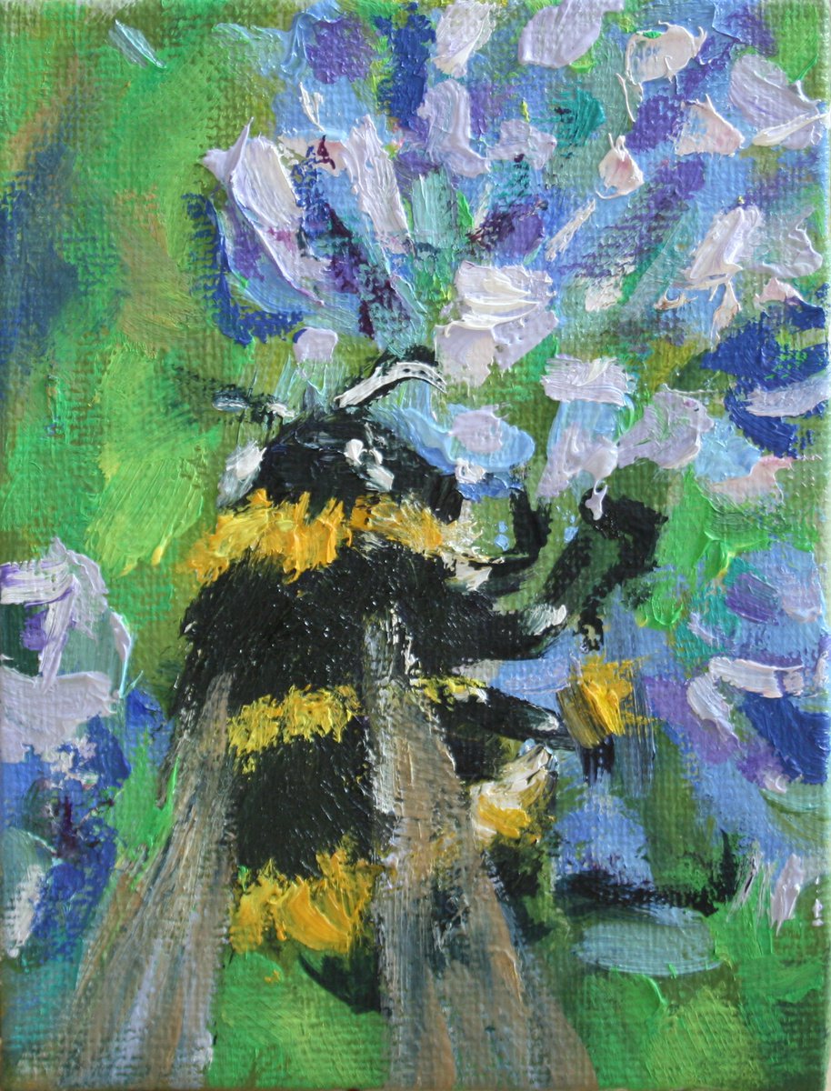 Bumblebee 01 / From my series Mini Picture / ORIGINAL PAINTING by Salana Art Gallery
