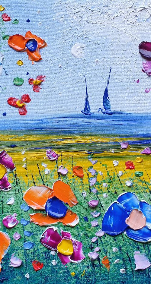 "Antique Beach & Flowers in Love" by Phil Broad