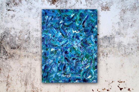 "Crash Over Me" - Original PMS Artwork Textured Abstract Oil Painting on Wood Panel - 24" x 32"