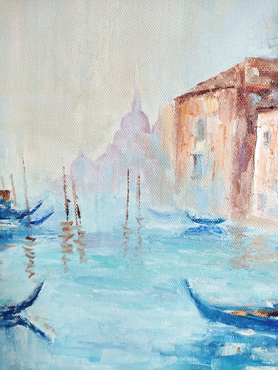 Venice, Venice landscape painting on canvas, 50x40 cm, ready to hang.