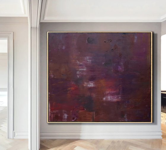 XXL large red oil painting