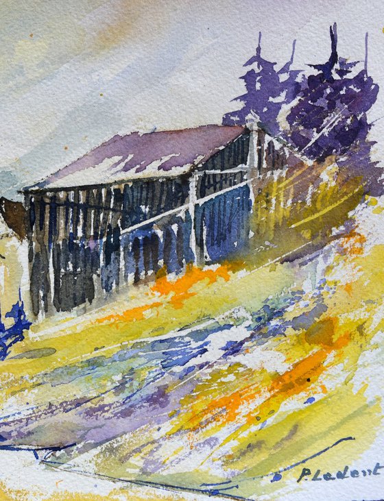 my peaceful village  watercolour