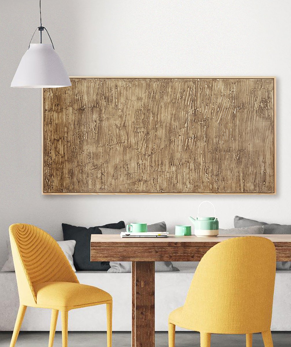 Organic Abstract Acrylic Painting By Bo Kravchenko, 49 X 25, Fossil Abstract Art, Original Artwork