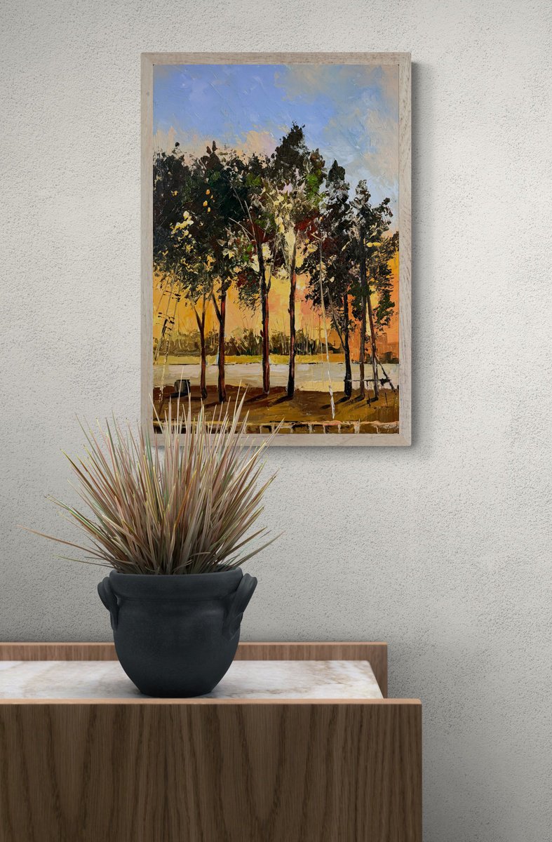 Forest In Glow By Maria Kireev, 16 X 24, Artwork For Sale On Artfinder