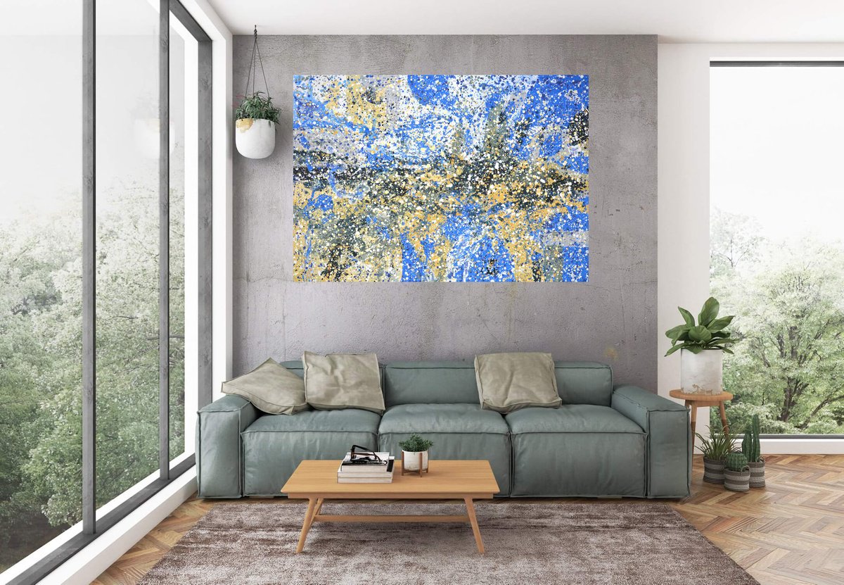 Abstract Acrylic Painting By Iryna Kastsova, 51 X 35, Expression 6., Original Artwork