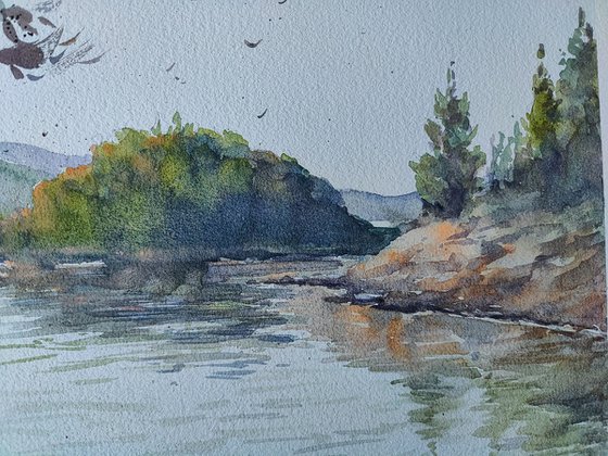 Kamp Kozarica, Croatia watercolor painting (2023), European coast