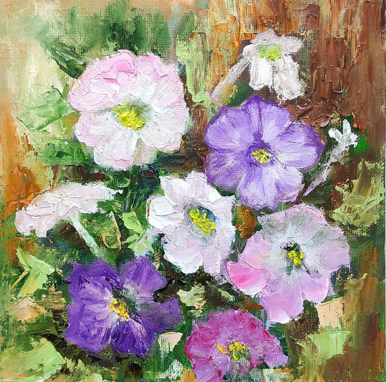 Petunia Flowers Painting