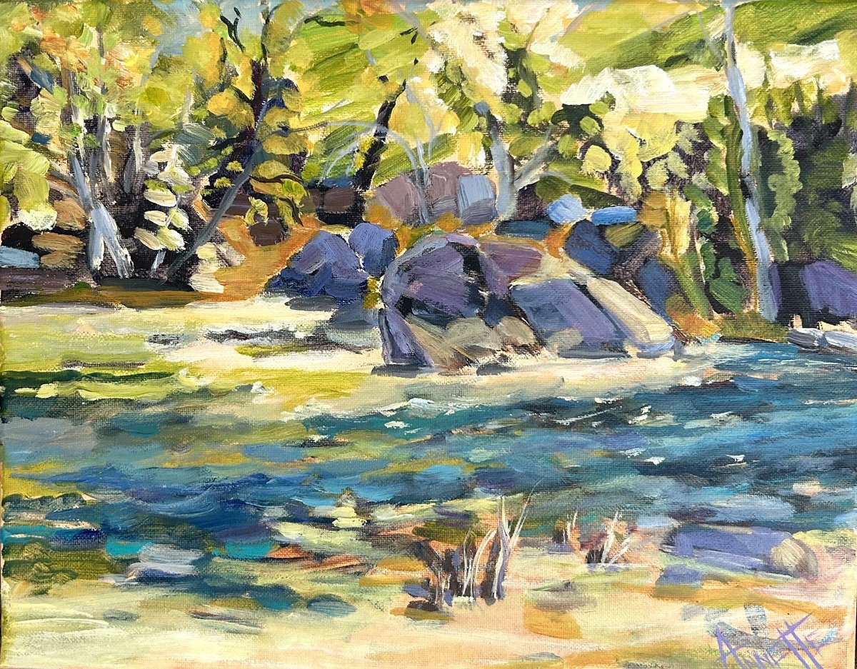  River Flows Through By Annette Wolters, 14 X 11, Artwork For Sale On Artfinder