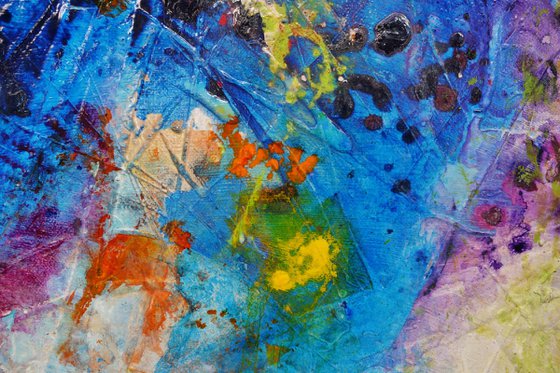 Bouquet Spirit 200cm x 80cm Colourful Abstract Art