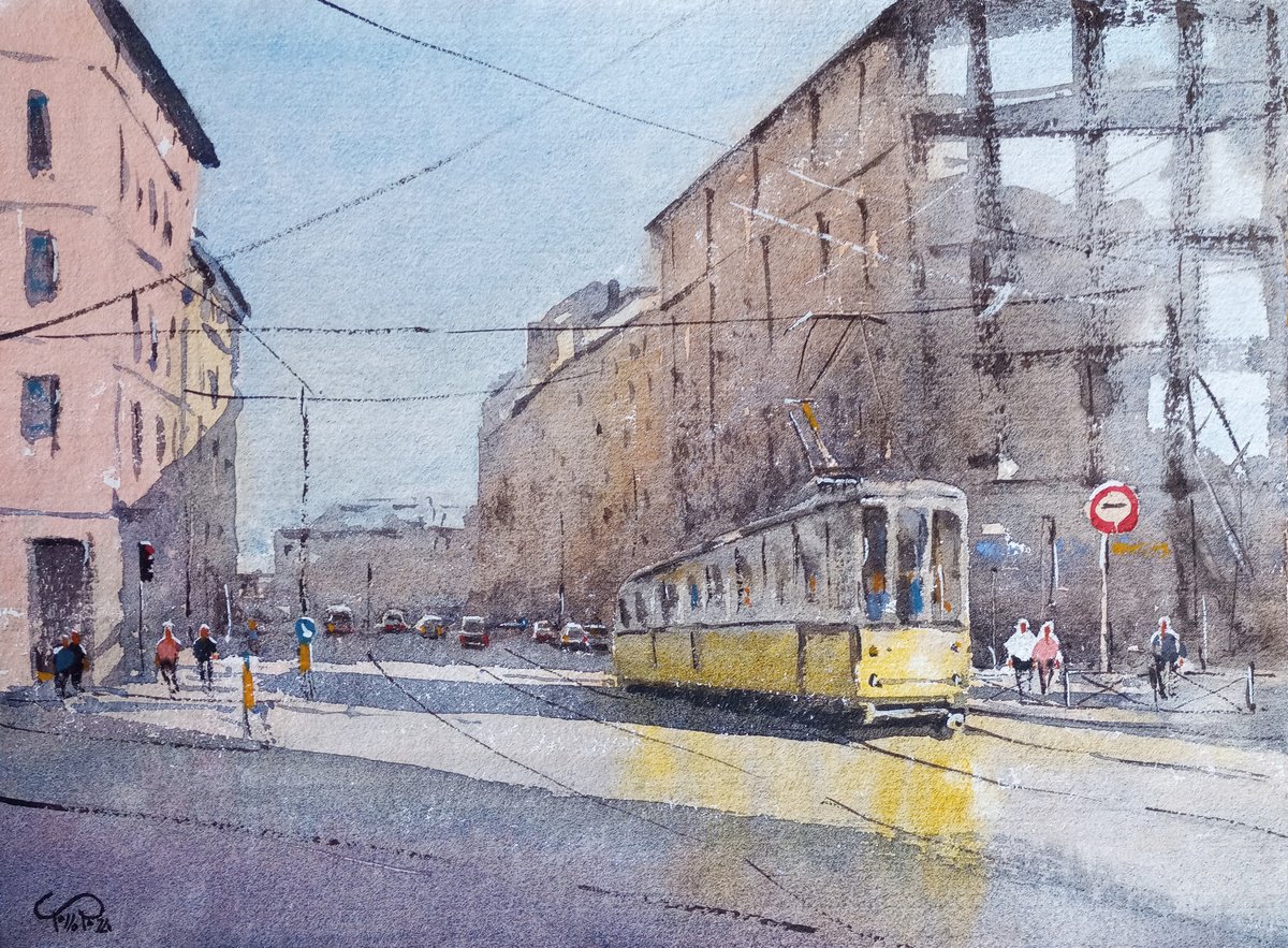 Milanese tram by Tollo Pozzi