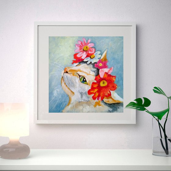 Cat flower mood