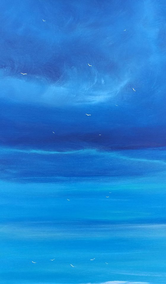 Seascape, The Sky's the Limit  - Panoramic, XL, Modern Art Office Decor Home