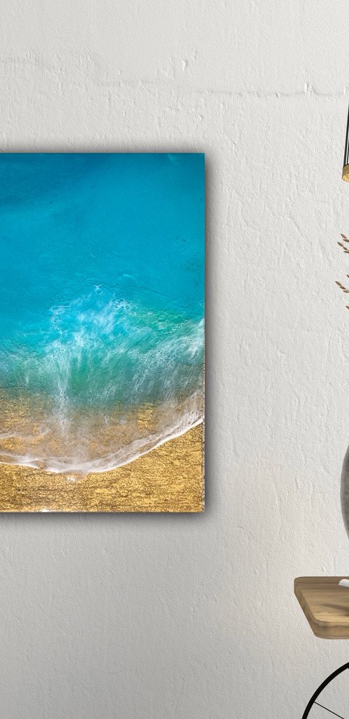 Teal Waves Ocean Bliss by Ana Hefco