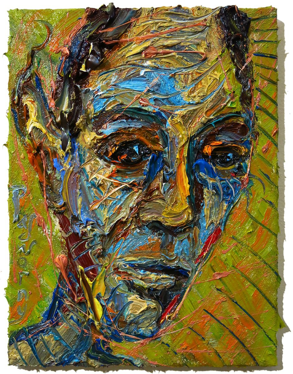 UNTITLED x1405 - Original oil painting portrait art deco gallery by David Padworny