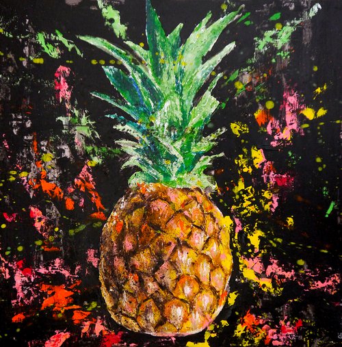 Pineapple Starwars - Still life - READY TO HANG Food Original by Bazevian DelaCapucinière