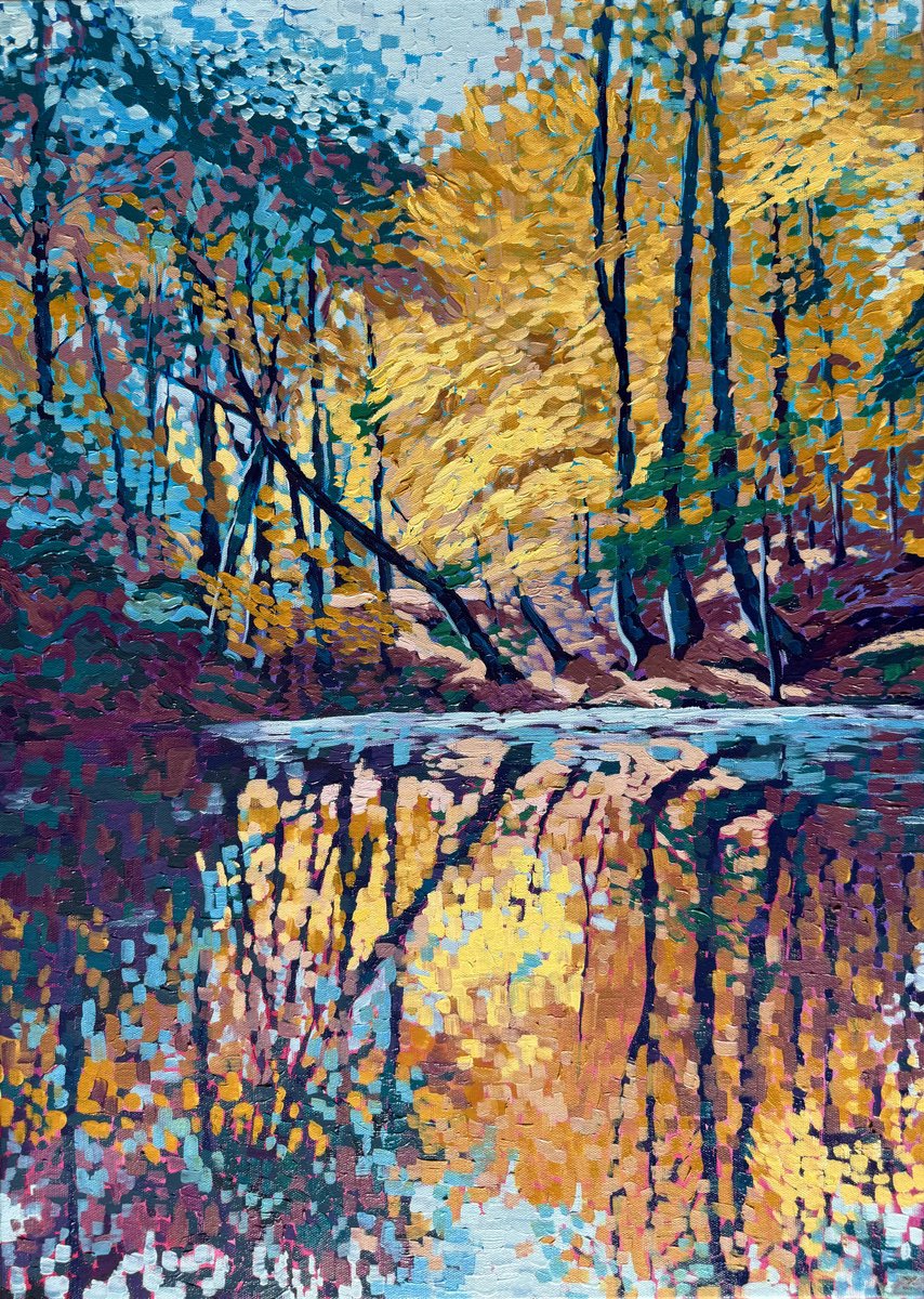 Golden Reflection By Zulfiya Mukhamadeyeva, 20 X 28, Artwork For Sale On Artfinder