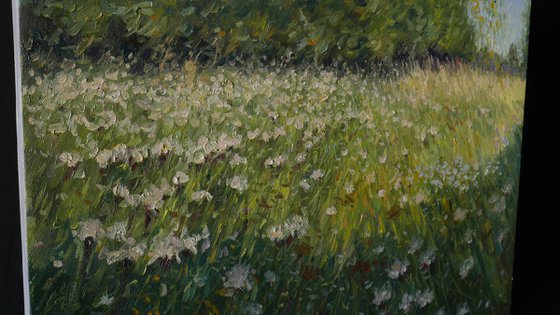 August Herbs - sunny summer landscape painting