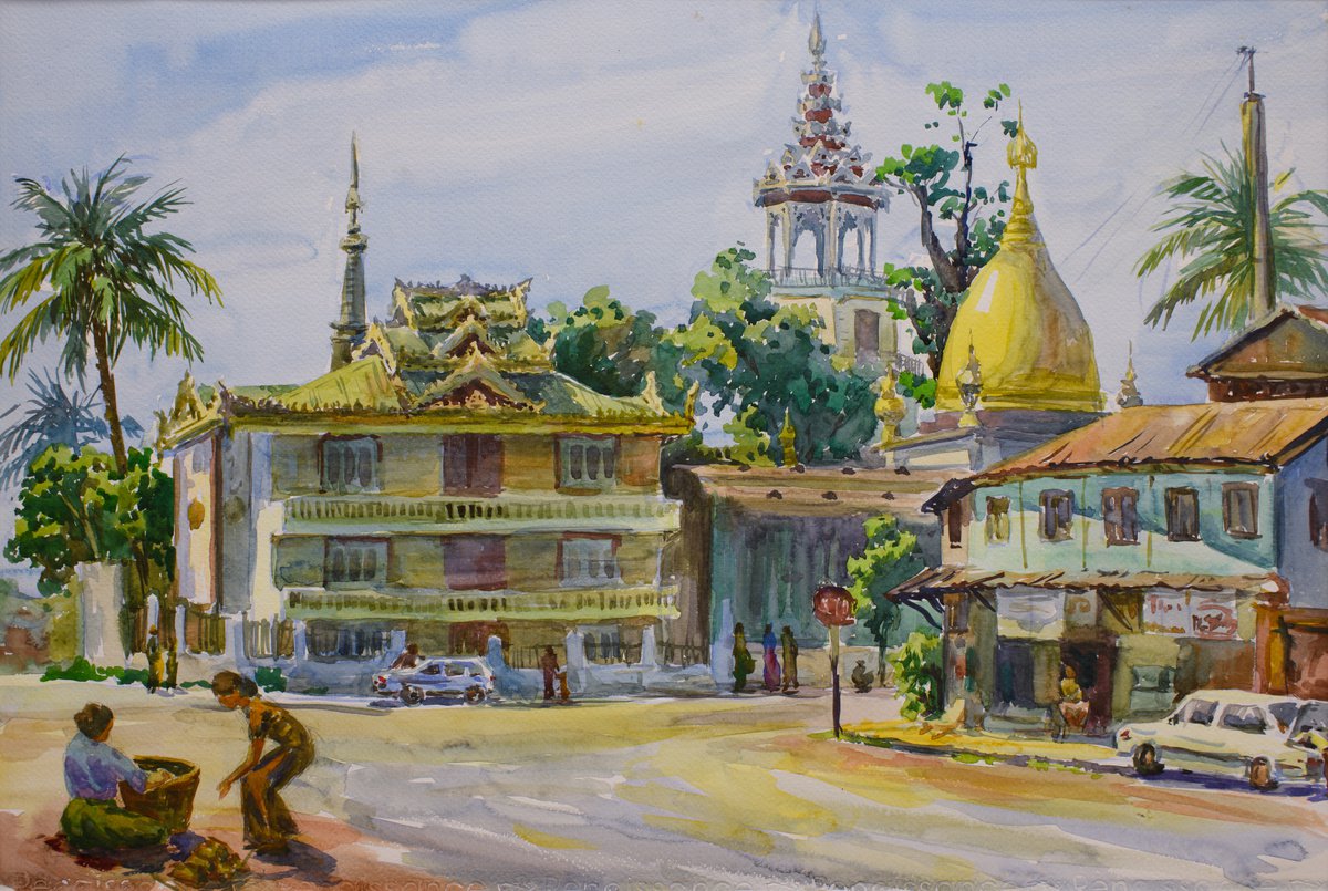 HD25220060 Burma. Bagan. Yangon square by Hanna Davydchenko