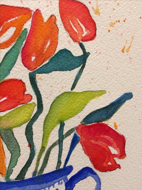 Tulips in Chinese Jug