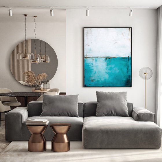 Turquoise and White XIII