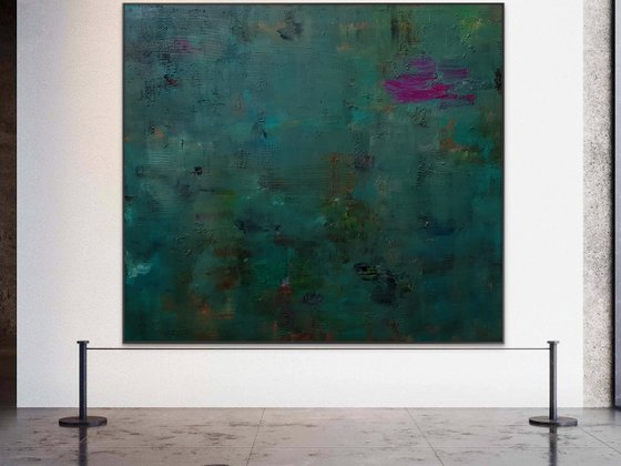 XXL green abstract painting