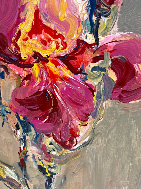 Abstract expressionist flowers