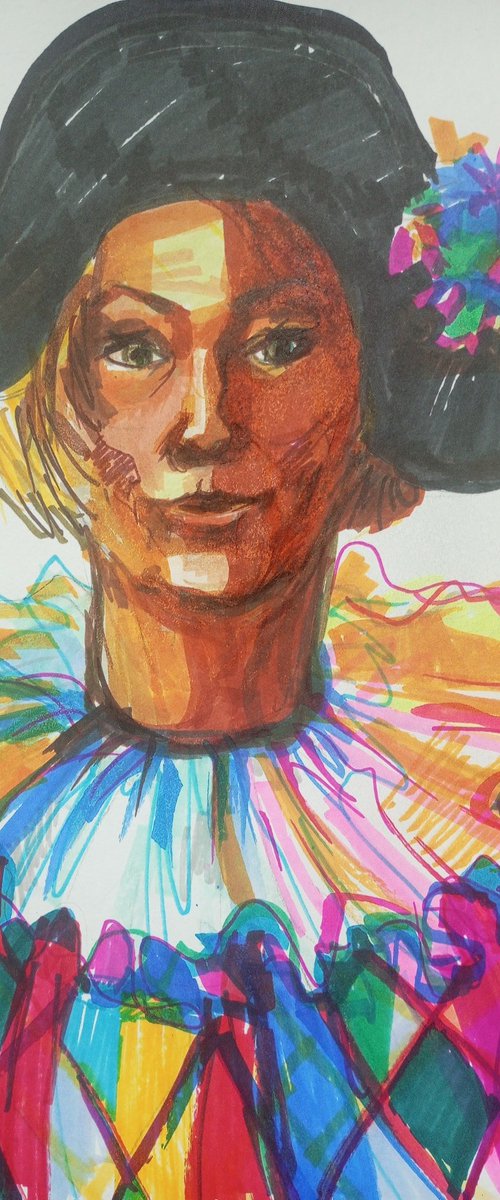 Self Portrait: Dreams in Rose Picasso period by Oxana Raduga