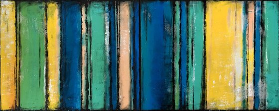 Stripe 10 60x24" XL 153x61cm Abstract Modern Bo Kravchenko