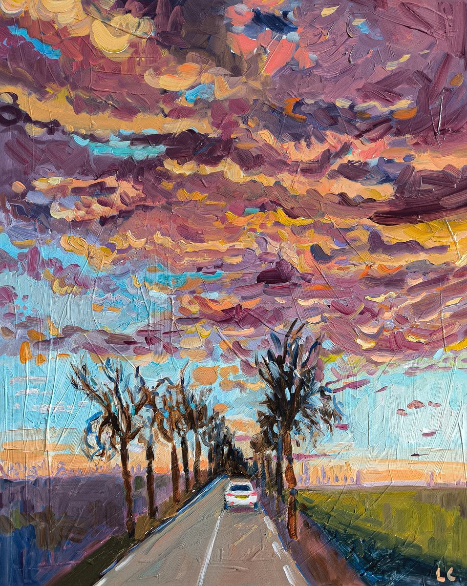 Stormy Sky over Favorite Road by Linda Clerget