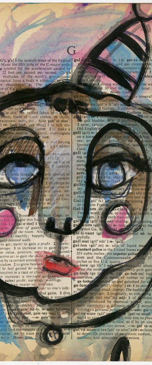 Funky Face 2020-25 - Mixed Media Painting by Kathy Morton Stanion by Kathy Morton Stanion