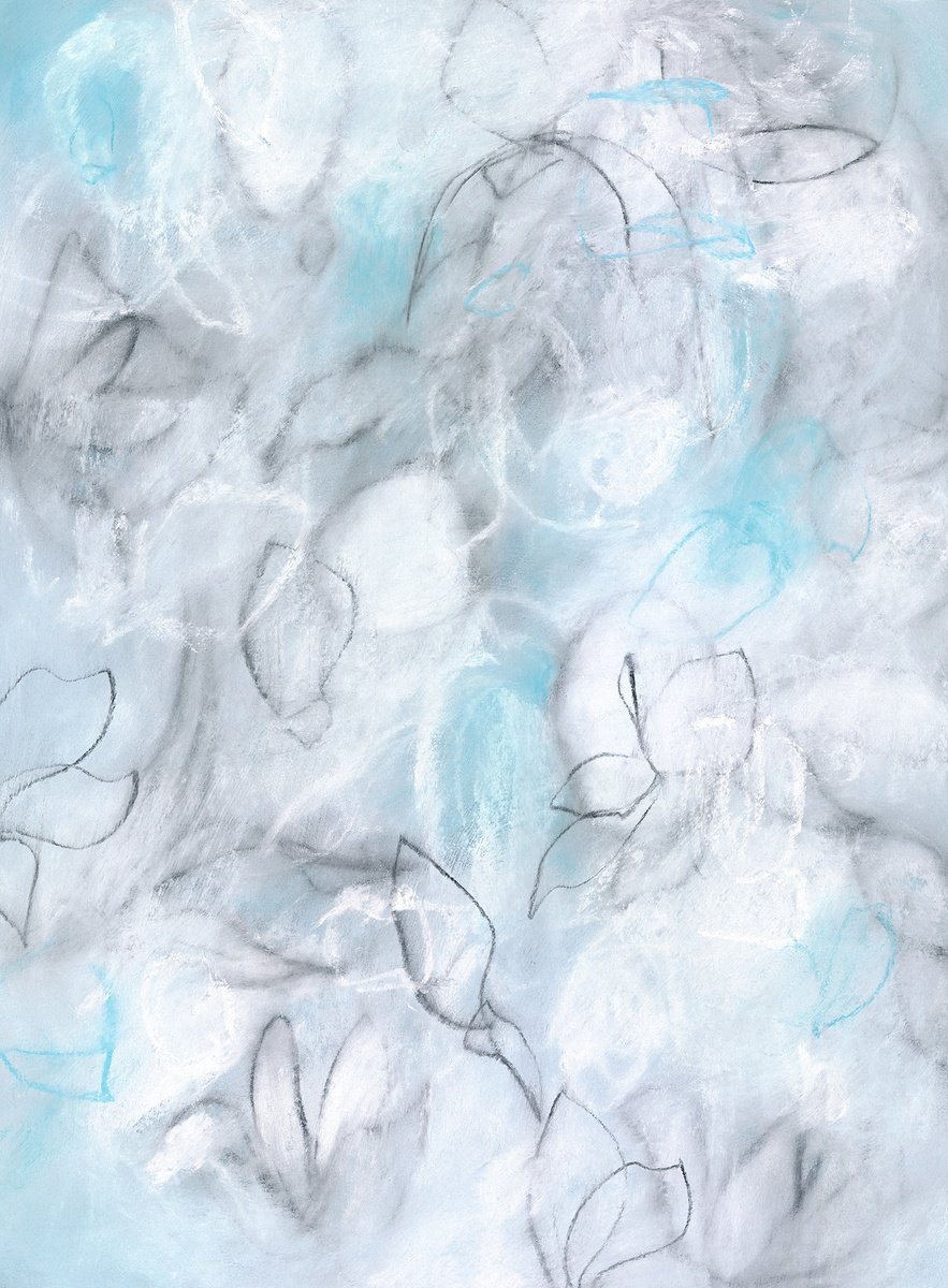 Abstract Botanical Drawing By Sara Richardson Artist, 15 X 20", Float No.17, Original Artwork