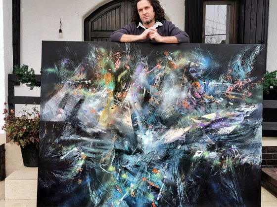 Gigantic Huge XXL Painting Childhood Dreams Flying shape Melancholia By O KLOSKA, 2020