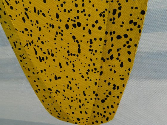 Magenta Stocks in a Yellow and Black Spotted Vase