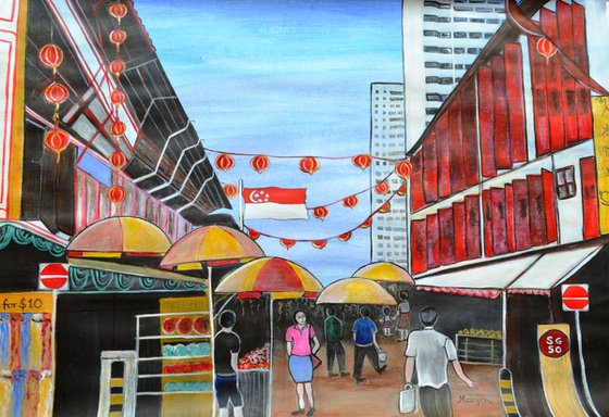China Town Singapore SG50 painting