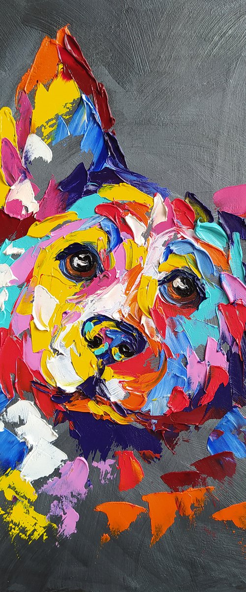 Little puppy - dog, animals, oil painting, puppy oil painting, dog oil painting, pet, pet oil painting, gift, animals art by Anastasia Kozorez