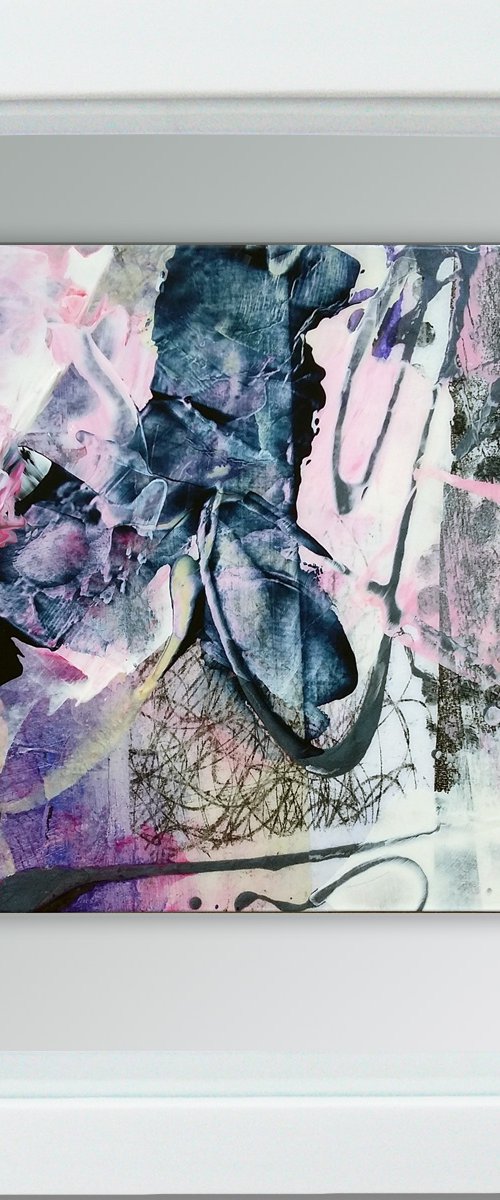 Framed ready to hang original abstract  - colours #14 by Carolynne Coulson