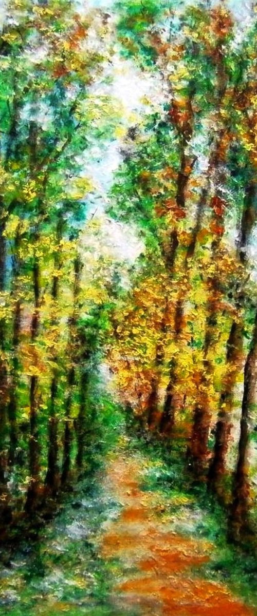 The impression in colors of forest by Emília Urbaníková